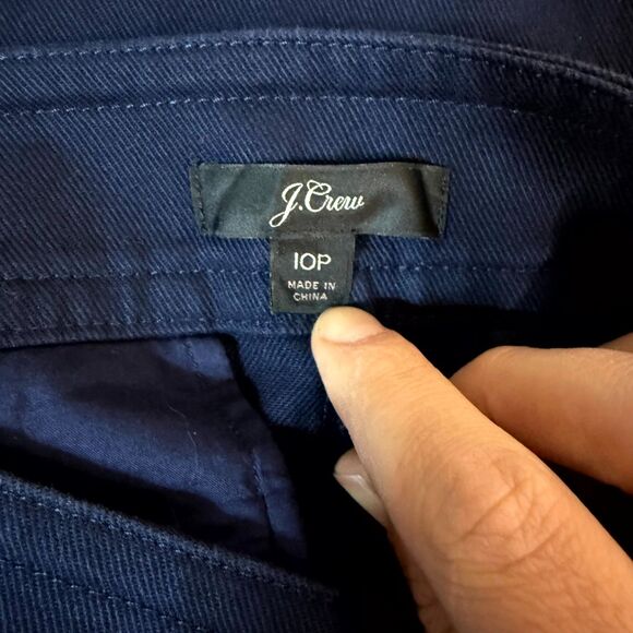 J. Crew Navy‎ Distressed Flare Bottom Pants Womens Size 10P - Picture 2 of 10